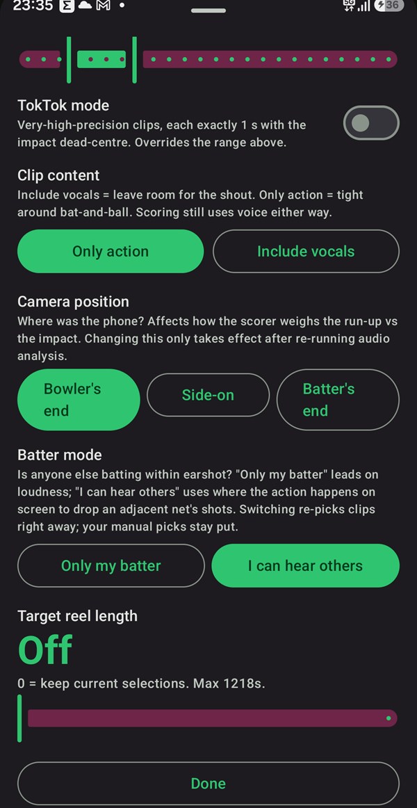 The Tools menu on the Review screen